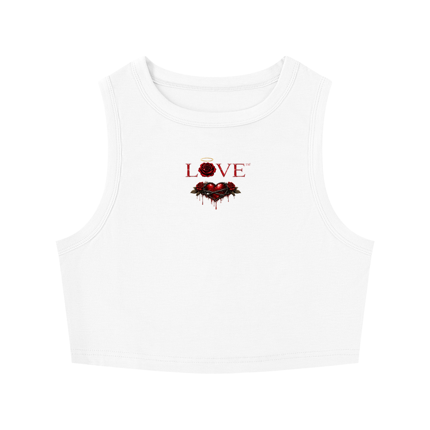 Pretty Girls Need Peace Women's Tight Crewneck Crop Tank Top
