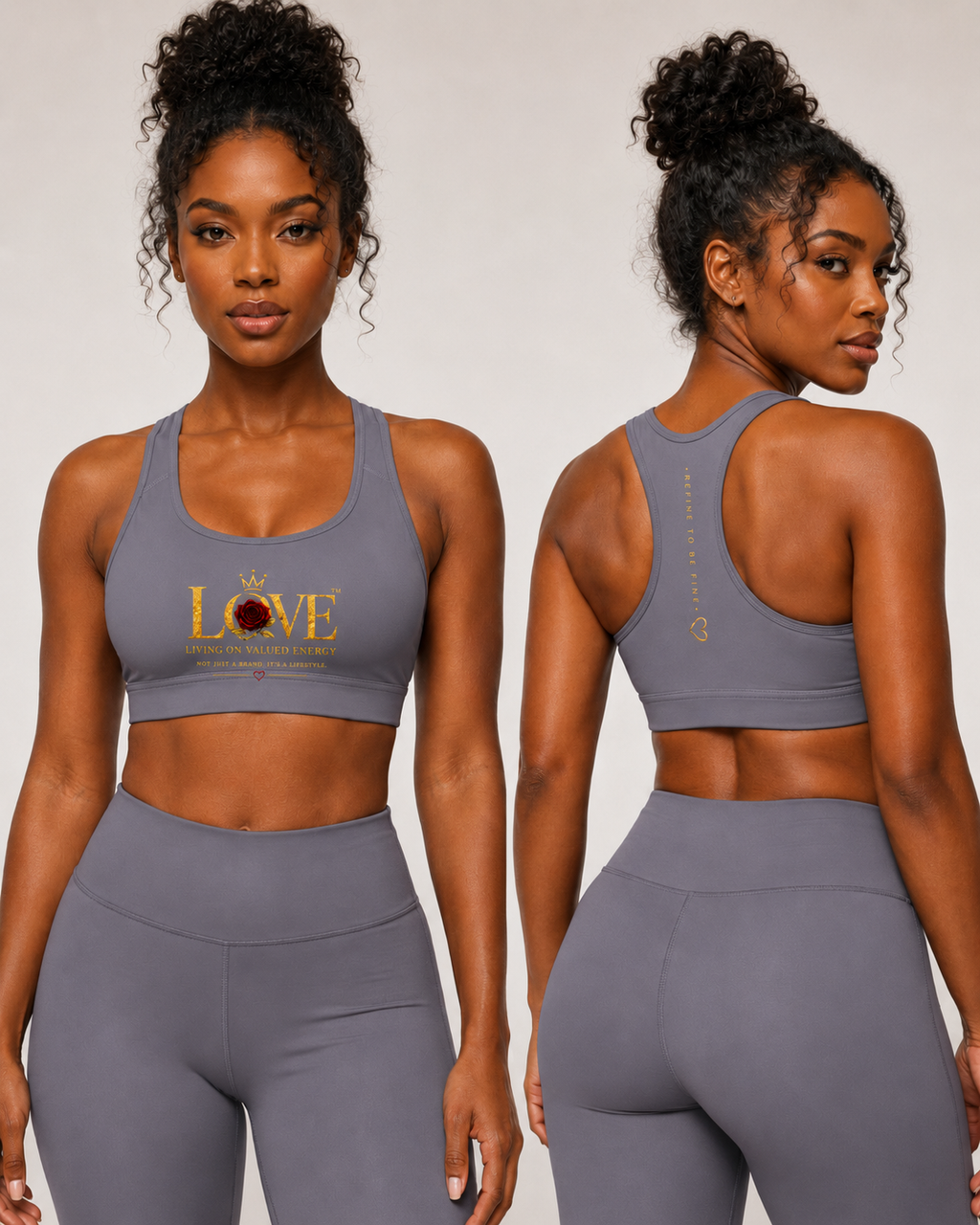 Refine to be Fine (Love) Women's Cropped Sports Bra