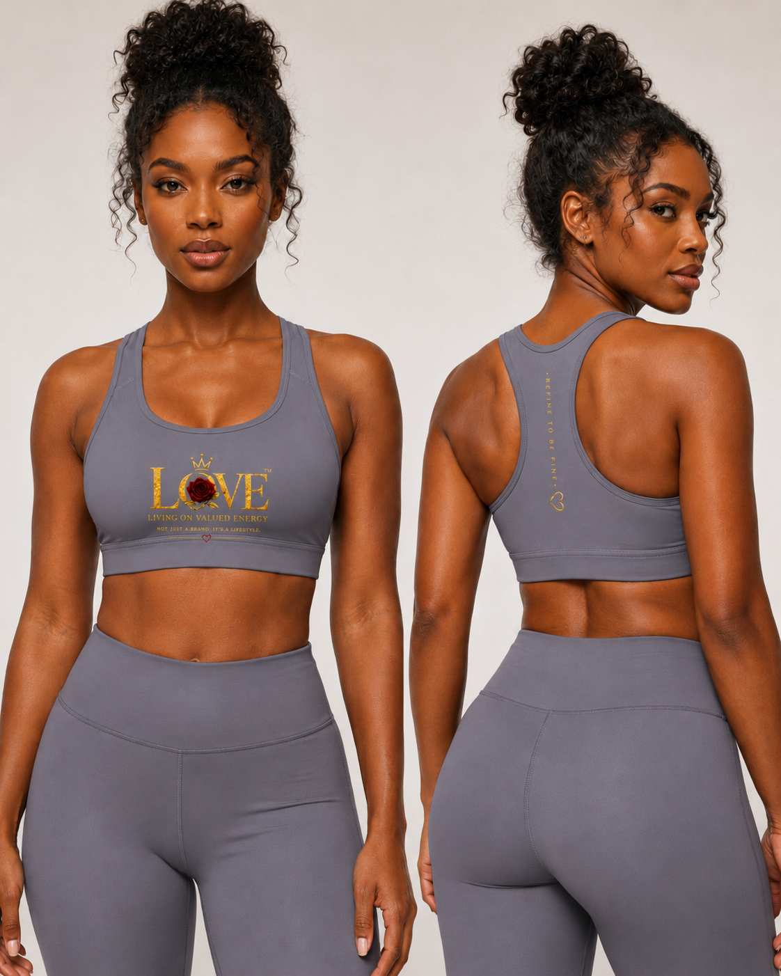 Refine to be Fine (Love) Women's Cropped Sports Bra