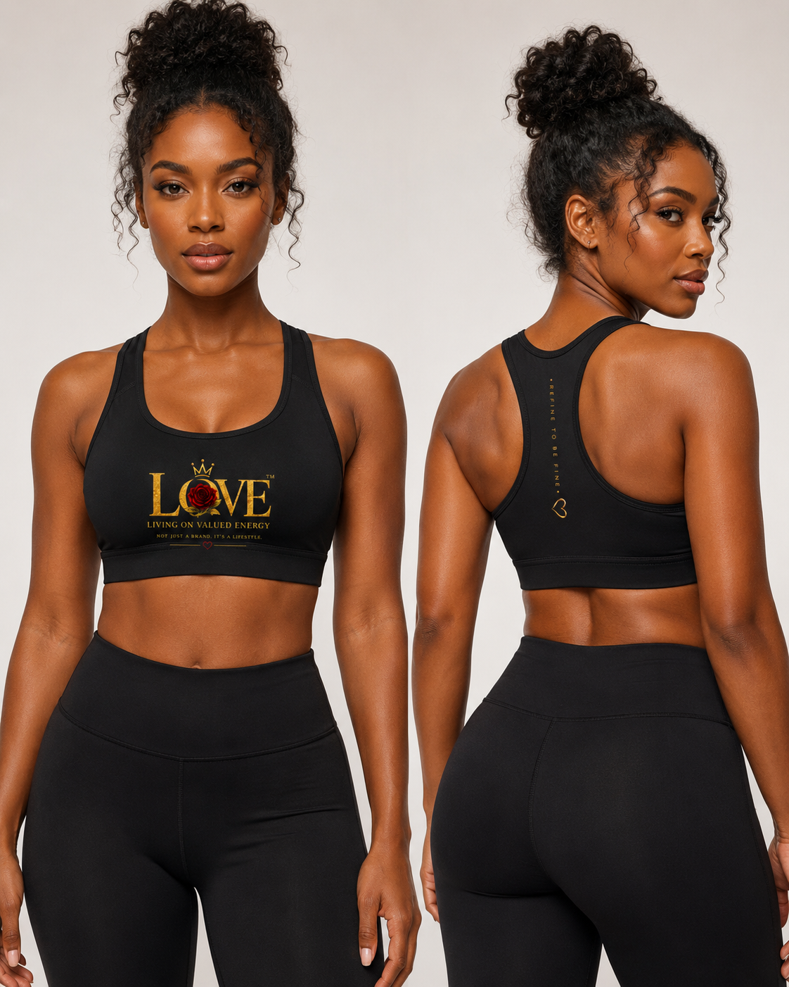 Refine to be Fine (Love) Women's Cropped Sports Bra