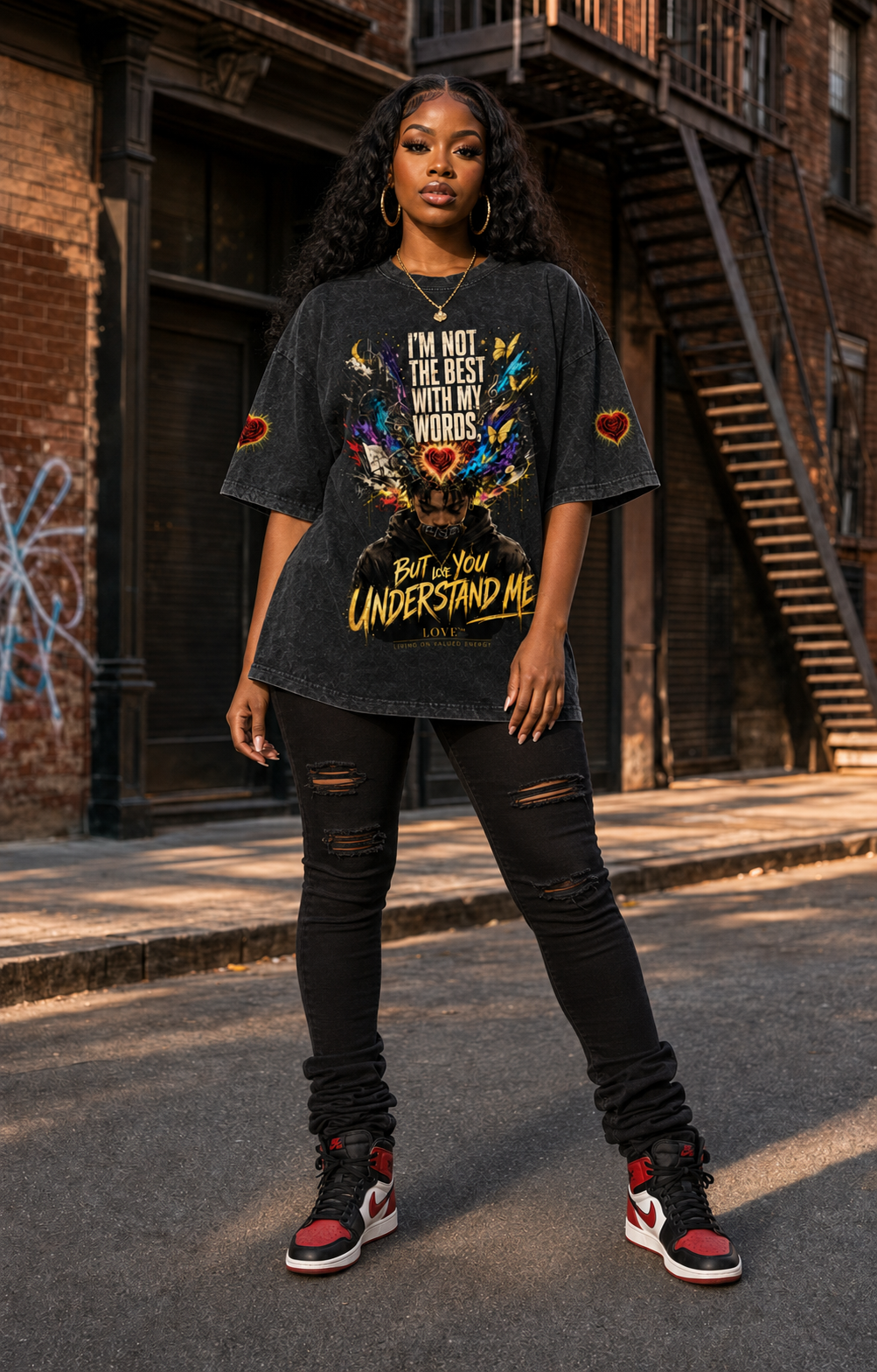 Expression 2.0 Snow Washed Oversized Cotton T-Shirt