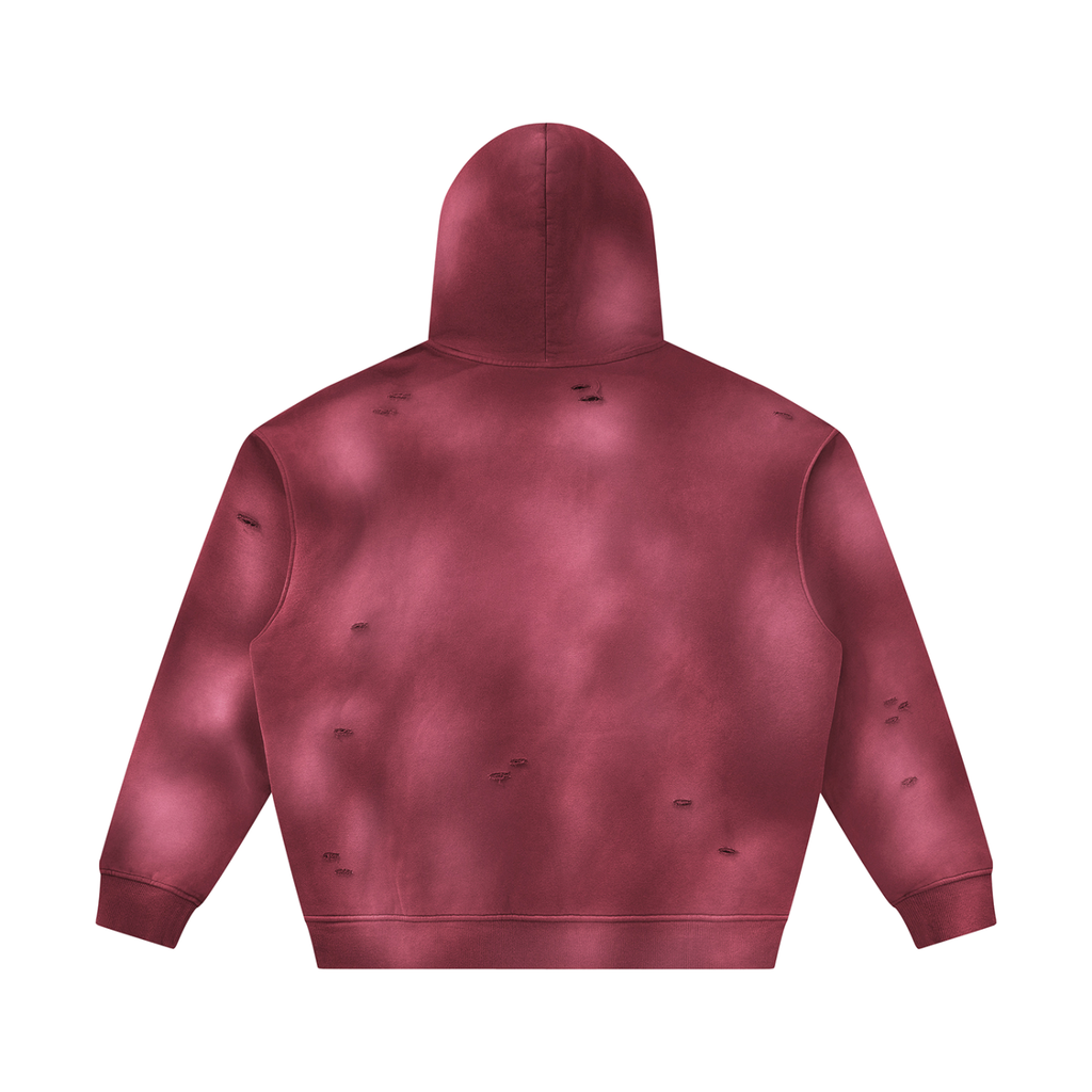 Love ( Gold Letters) Unisex Sunfade Frayed Fleece Hoodie