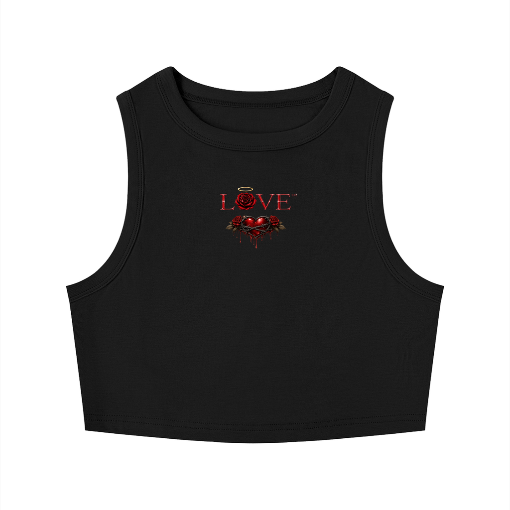Pretty Girls Need Peace Women's Tight Crewneck Crop Tank Top