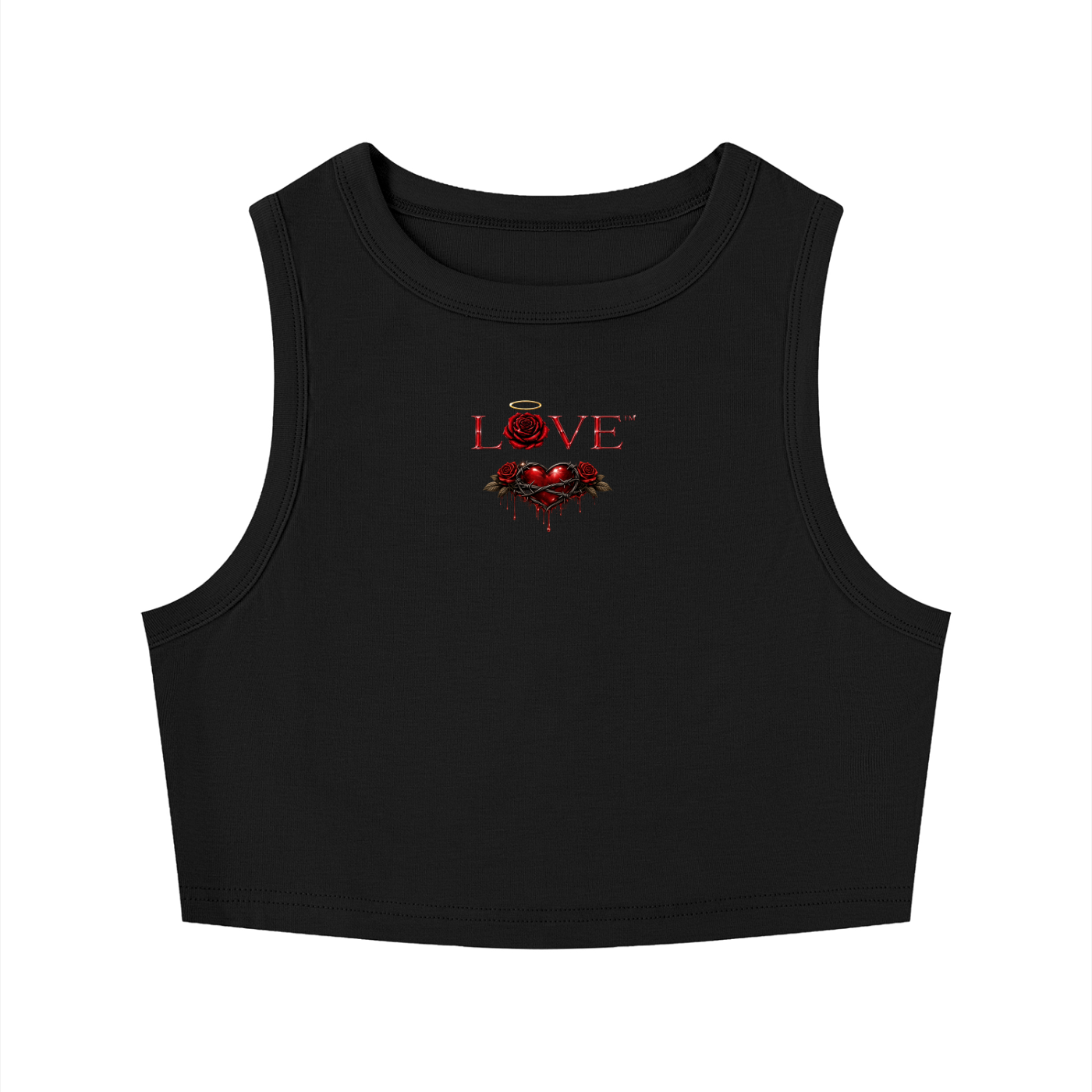Pretty Girls Need Peace Women's Tight Crewneck Crop Tank Top