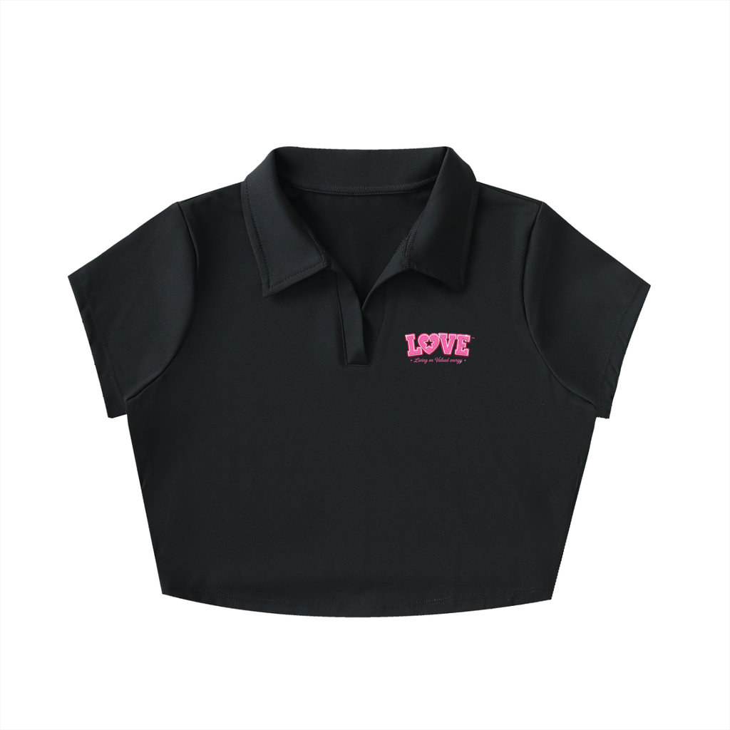 Catching Feeling Responsibly V-Neck Lapel Crop Top