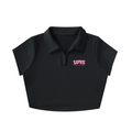 Catching Feeling Responsibly V-Neck Lapel Crop Top