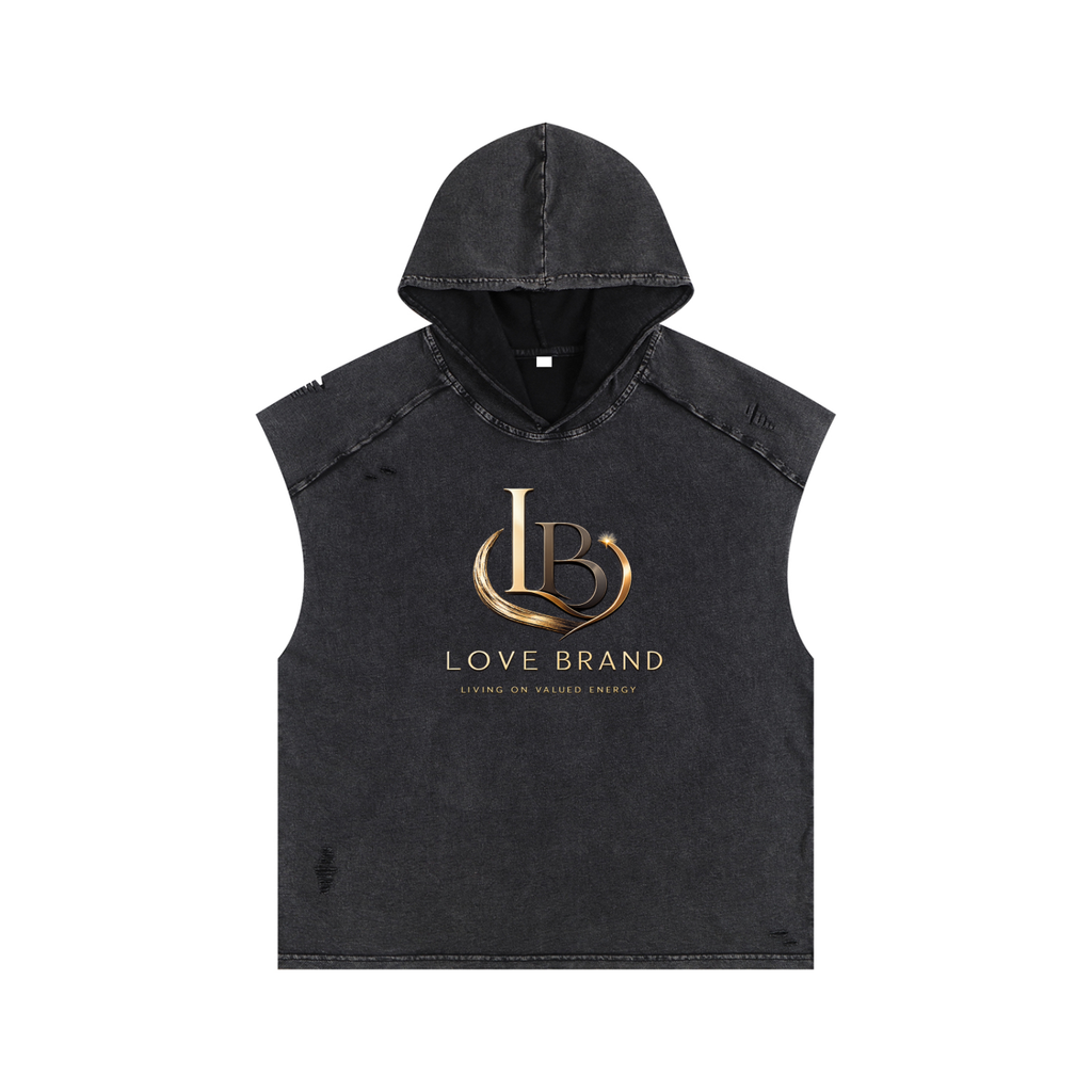 Love Brand ( Living On Valued Energy) Snow Washed Boxy Hooded Tank Top