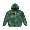 Love ( Gold Letters) Unisex Sunfade Frayed Fleece Hoodie