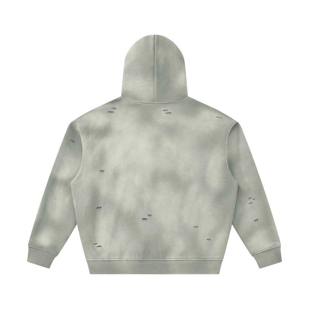 Love ( Gold Letters) Unisex Sunfade Frayed Fleece Hoodie
