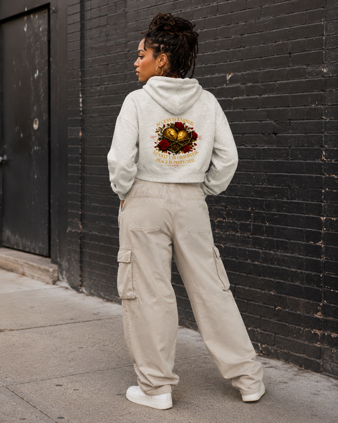 Accessed is Earned Cropped Hoodie