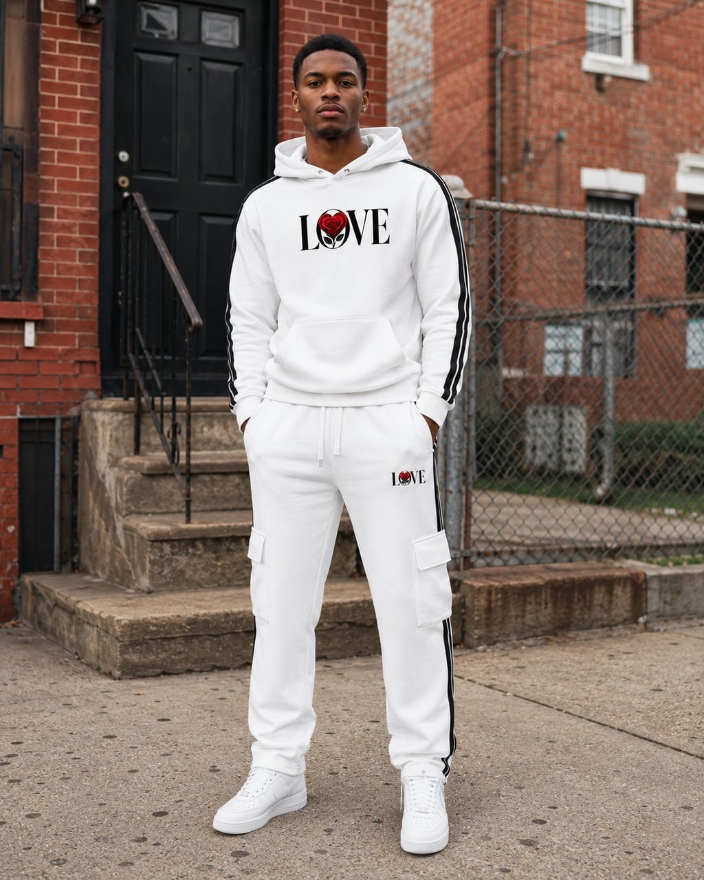 Love Side Stripe (Hoodie and Sweatpants ) Male Set