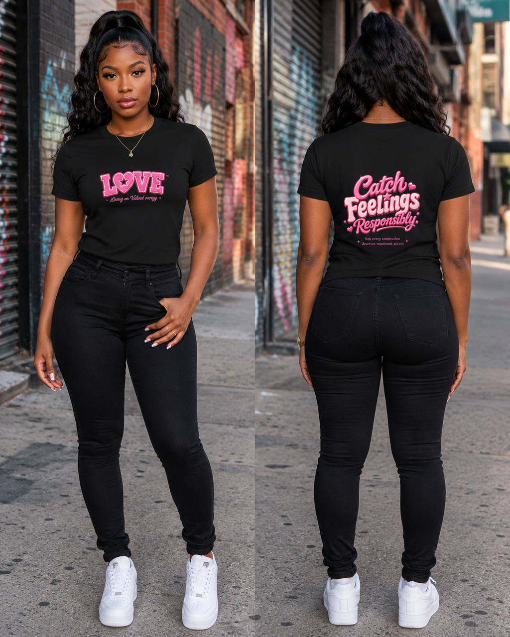 Catching Feelings Responsibly Bodycon Crewneck T-Shirt