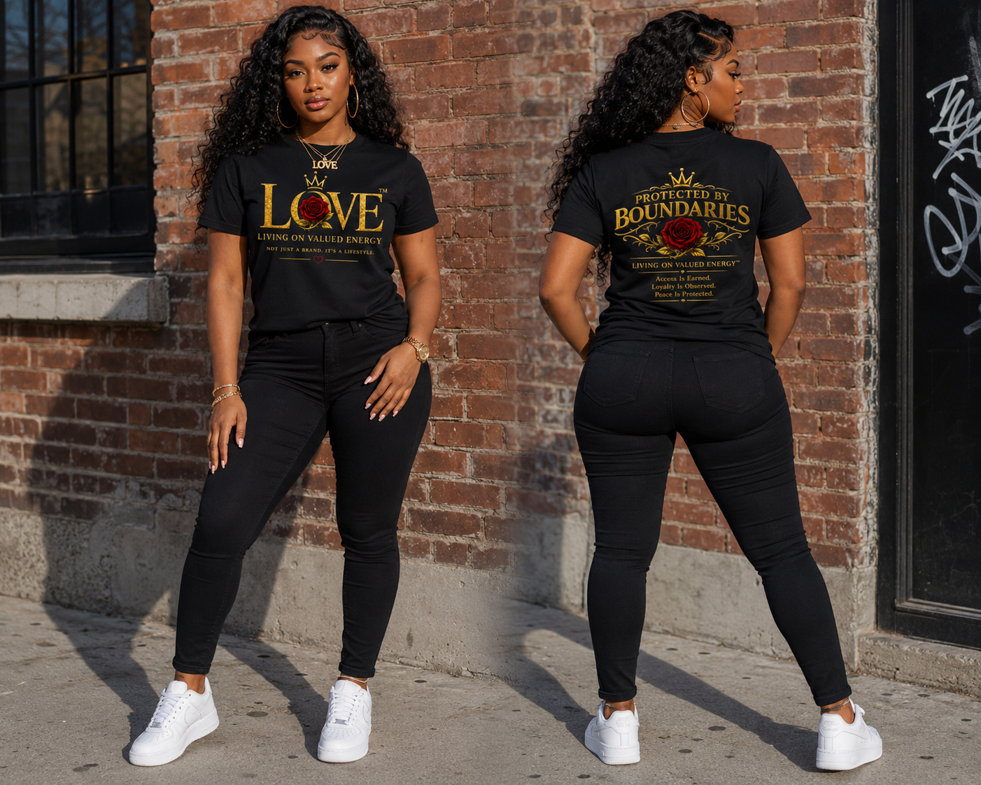 Protected By Boundaries  Short Sleeve T-Shirt (Woman)