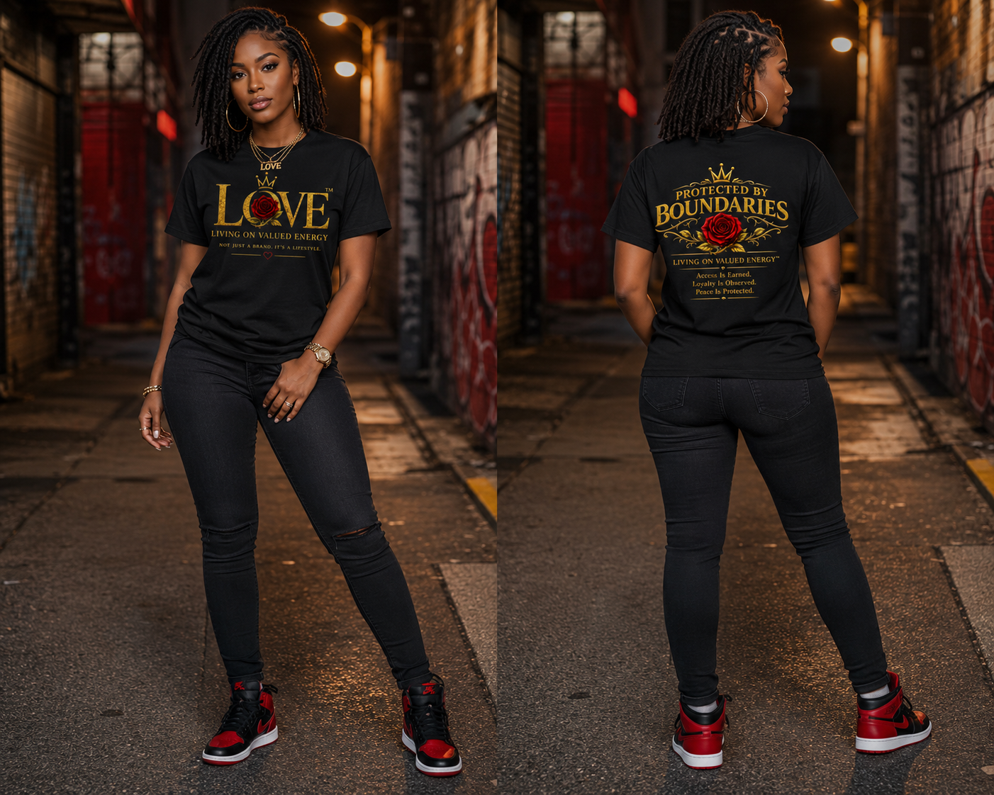 Protected By Boundaries  Short Sleeve T-Shirt (Woman)