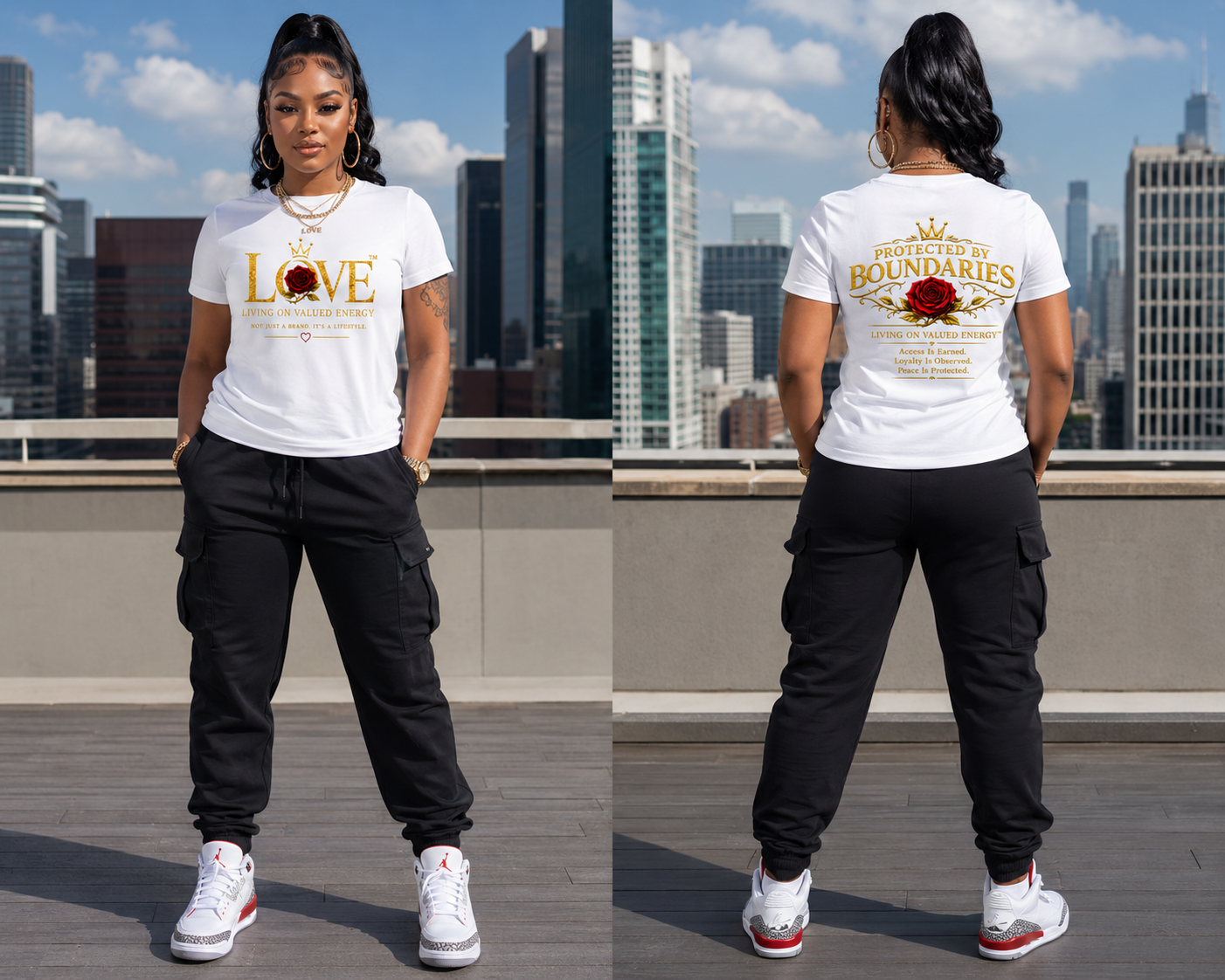 Protected By Boundaries  Short Sleeve T-Shirt (Woman)